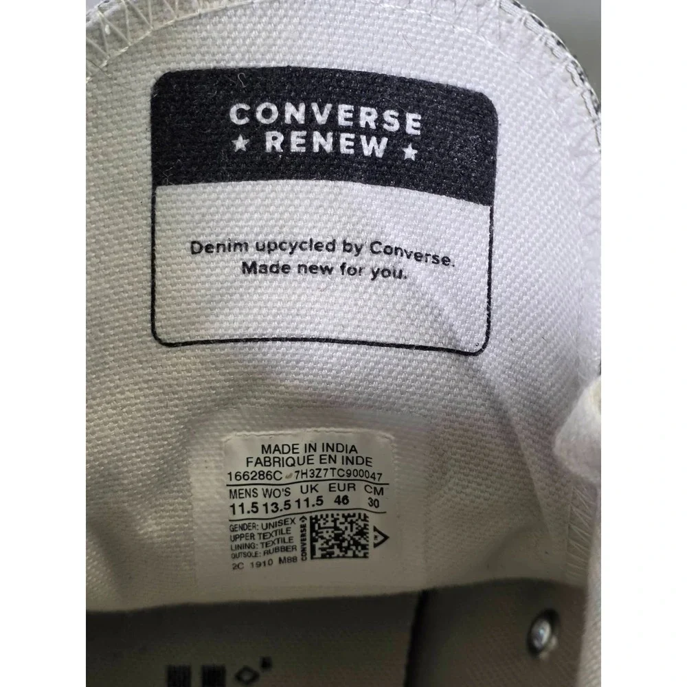 Converse Chuck Taylor All Star 70 Mens Size 11.5 Womens 13.5 Blue Black Sneakers - Picture 16 of 16